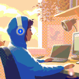 Animated developer graphic
